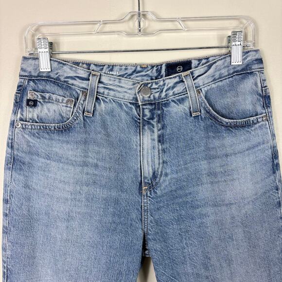 Adriano Goldschmied Isabelle High Rise Straight Crop Jeans With Destroyed Hem - Picture 2 of 10